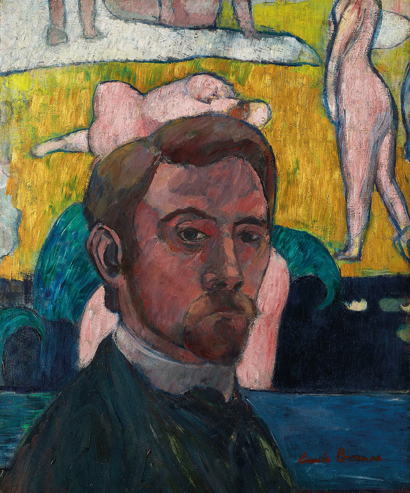 Autorretrato con la pintura « Baigneuses à la vache rouge » - Émile Bernard