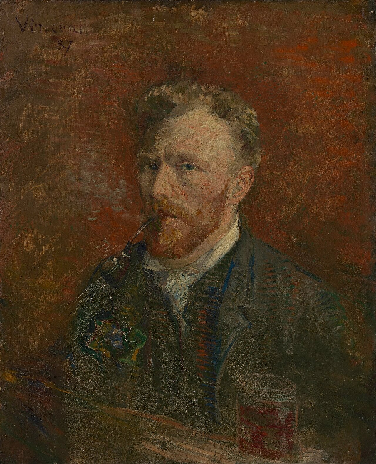 Reproduction du tableau « Autoportrait au verre - Vincent van Gogh » par Alpha Reproduction en peinture à l’huile