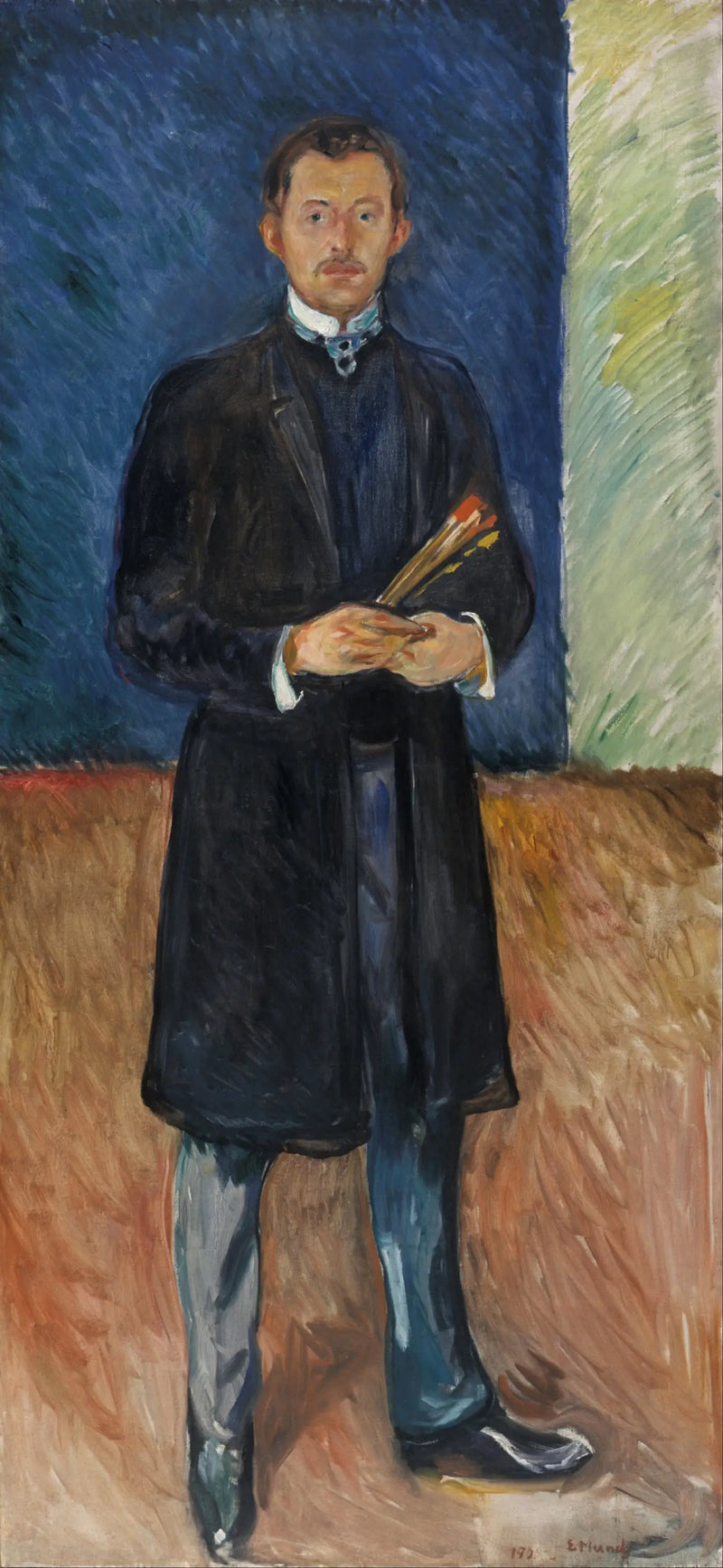 Autorretrato con pinceles - Edvard Munch