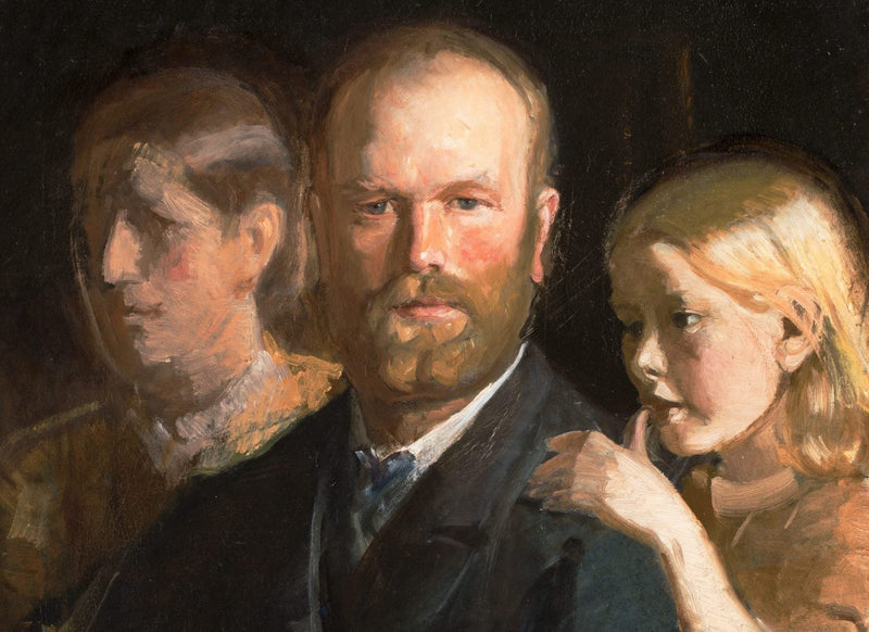 Autorretrato con Anna y Helga Ancher - Michael Peter Ancher