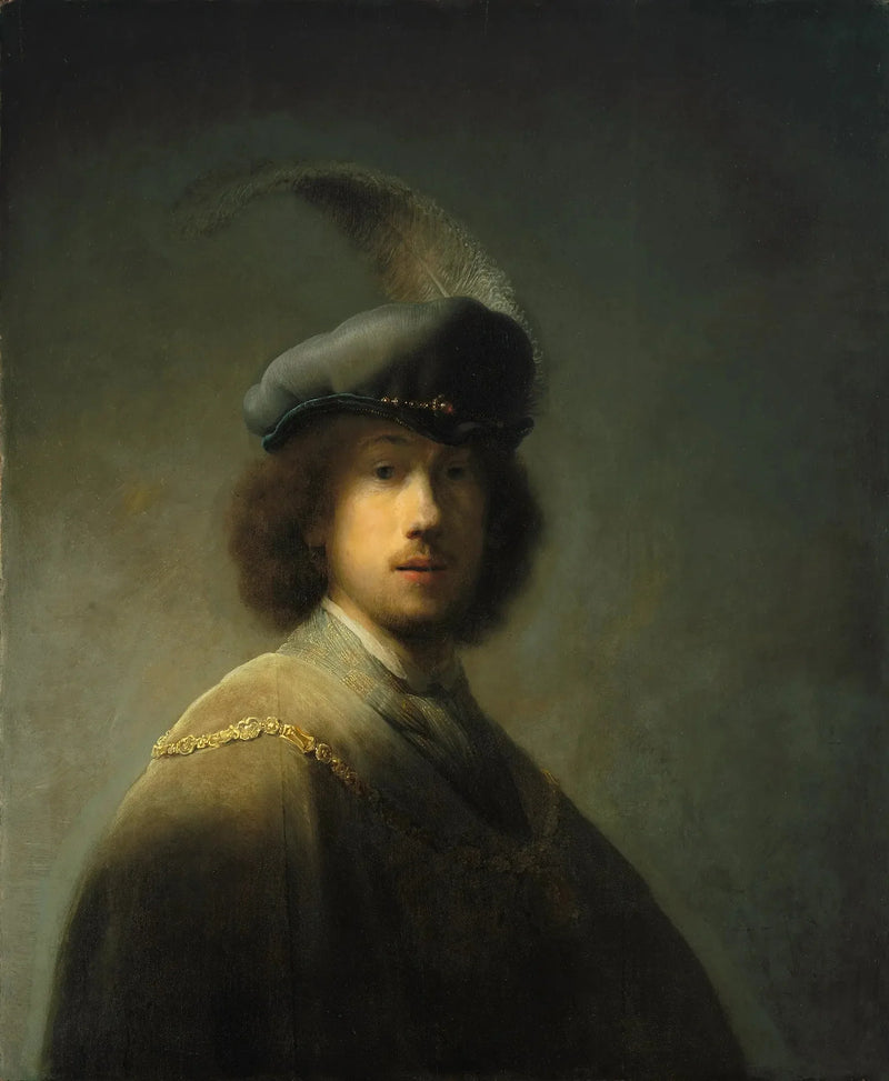 Autorretrato con boina de pluma - Rembrandt