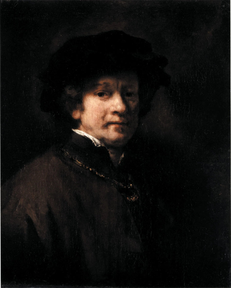 Autorretrato con boina negra y cadena de oro - Rembrandt