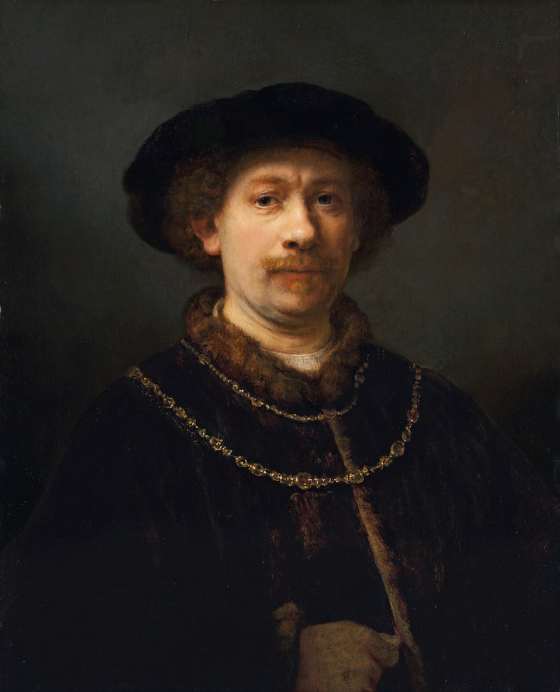 Autorretrato con sombrero y dos cadenas - Rembrandt