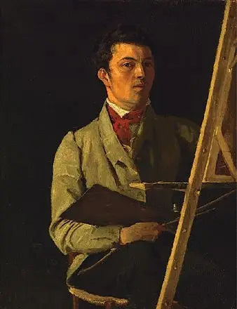 Autorretrato, Corot en su caballete - Jean-Baptiste Camille Corot