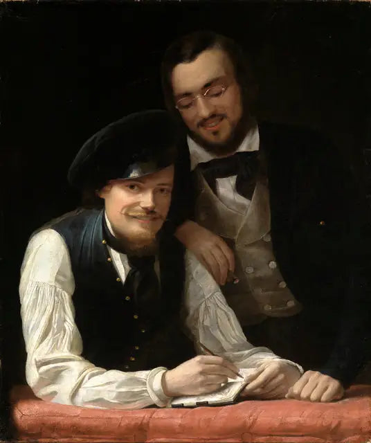 Autorretrato del artista con su hermano - Franz Xaver Winterhalter