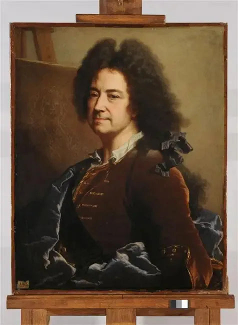 Autorretrato frente al boceto del retrato de Maria Serra - Hyacinthe Rigaud