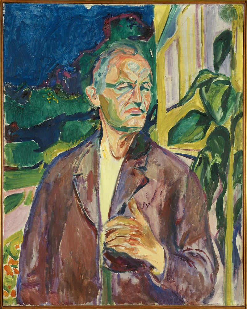 Autorretrato frente a la pared de la casa - Edvard Munch