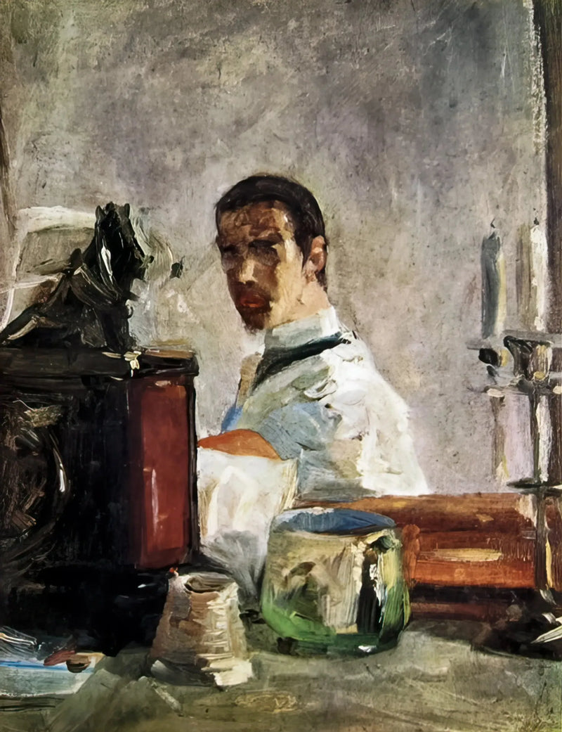 Autorretrato frente a un espejo - Henri de Toulouse-Lautrec