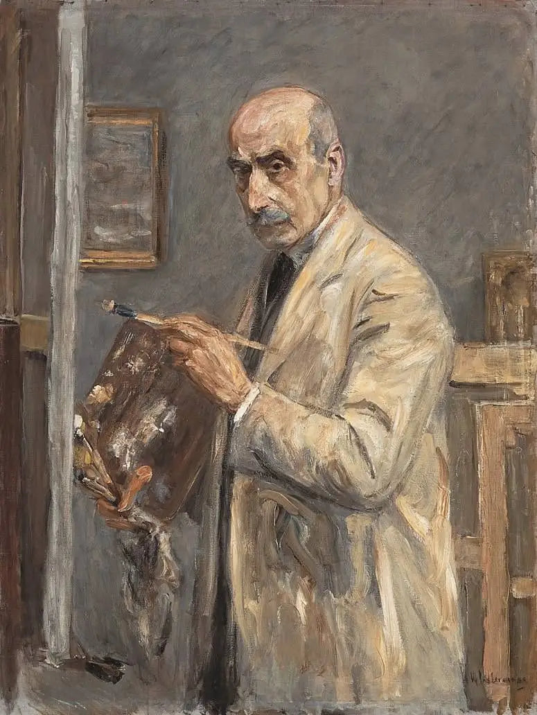 Autorretrato con bata de pintura (Selbstbildnis im Malkittel) - Max Liebermann