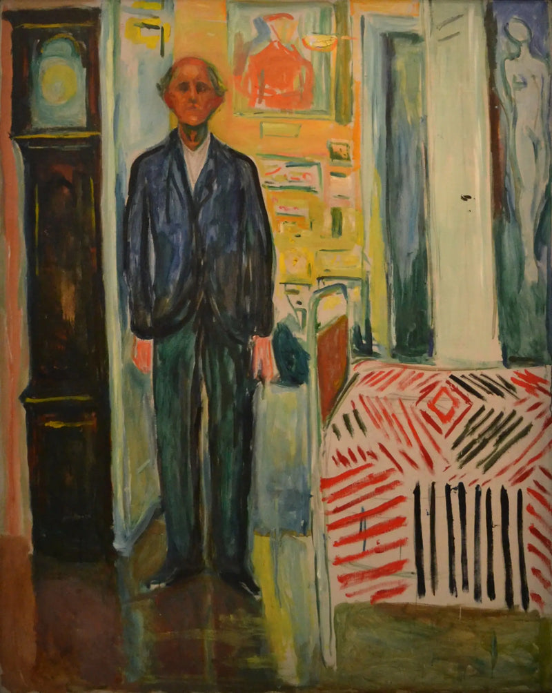 Autorretrato. Entre el reloj y la cama - Edvard Munch