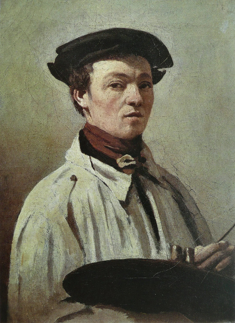 Autorretrato, la paleta en la mano - Jean-Baptiste Camille Corot