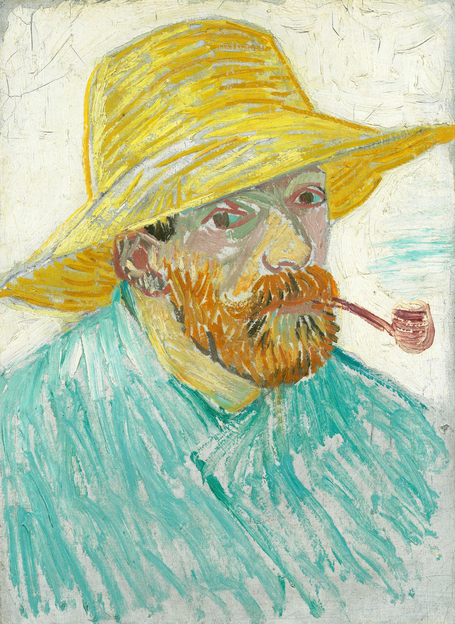 Autorretrato con sombrero de paja y pipa - Vincent van Gogh