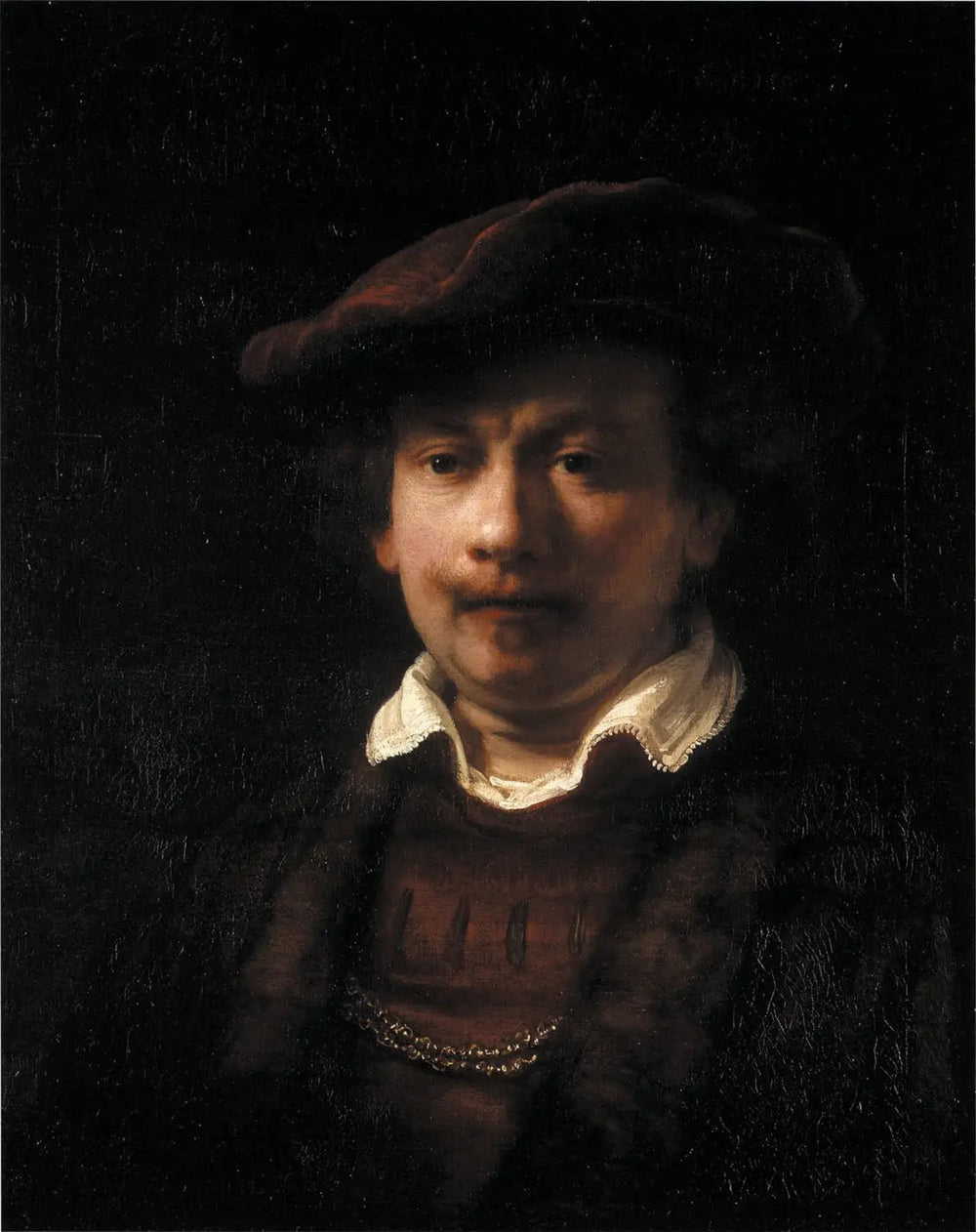 Autoportrait - Rembrandt image 1 reproduction de peinture à l’huile