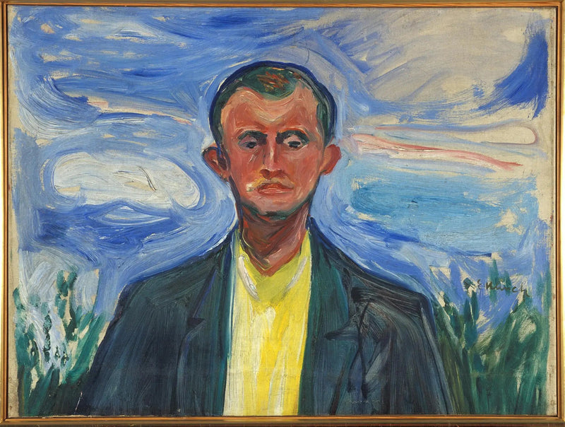Autorretrato sobre un cielo azul - Edvard Munch