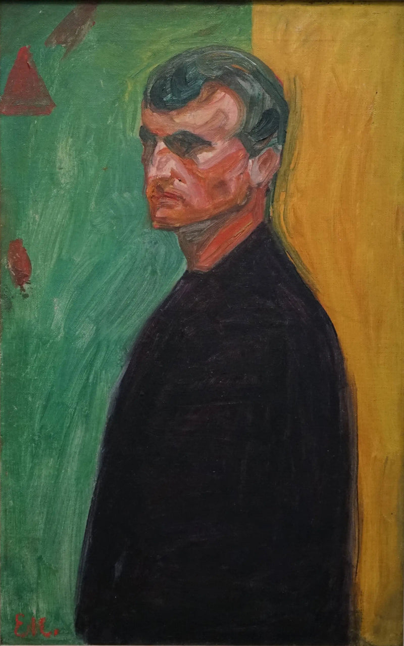 Autorretrato sobre un fondo bicolor - Edvard Munch