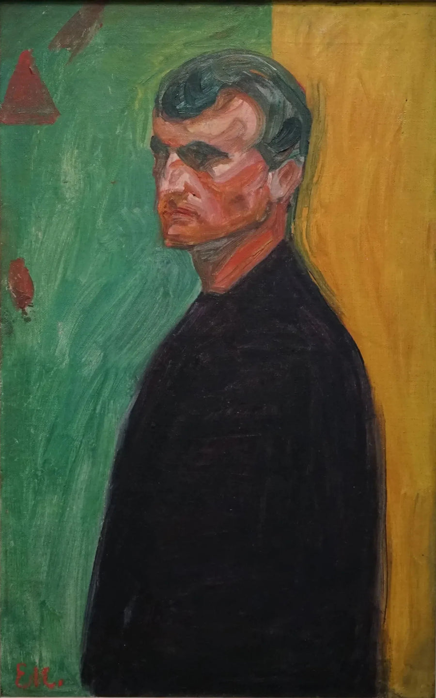 Autorretrato sobre un fondo bicolor - Edvard Munch