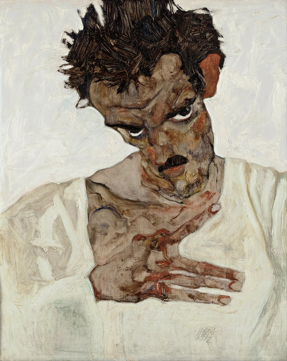 Autoportrait tête baissée - Egon Schiele image 1 tableau peint à l’huile sur toile