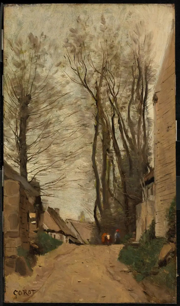 Auvers - Una calle descendente - Jean-Baptiste Camille Corot