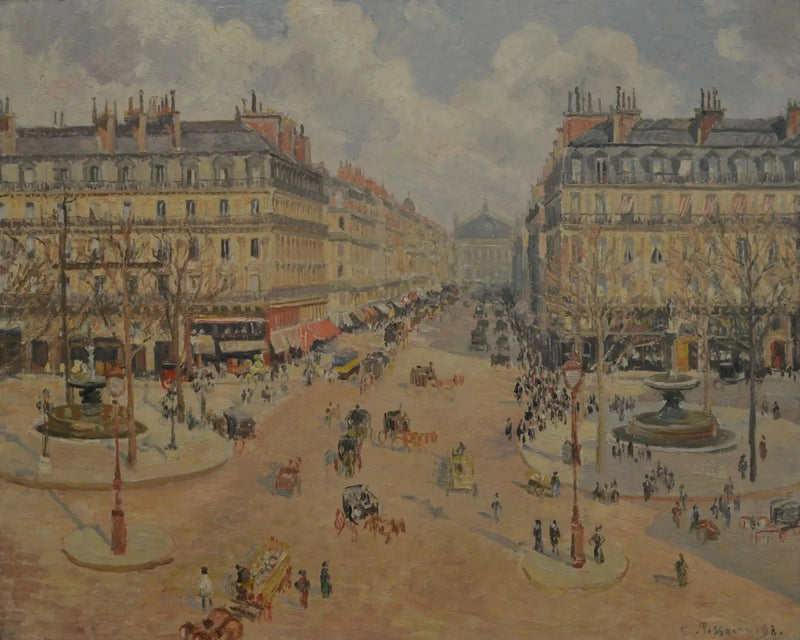 Avenida de la Ópera, el sol de la mañana - Camille Pissarro