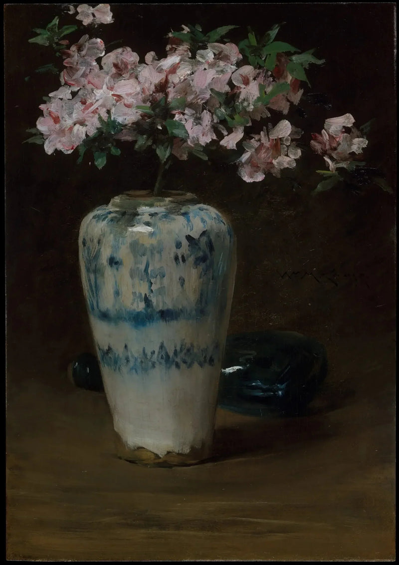 Azalea rosa — Jarrón chino - William Merritt Chase