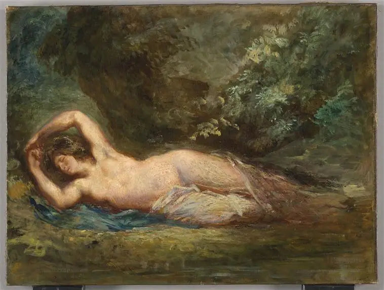 Bacante dormida en un paisaje - Eugène Delacroix