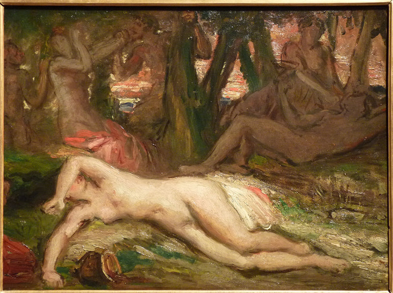 Bacanta y sátiros - Théodore Chassériau