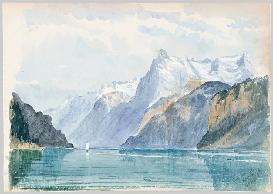 Bahía de Uri, Brunnen (cuaderno de bocetos Suiza 1870) - John Singer Sargent