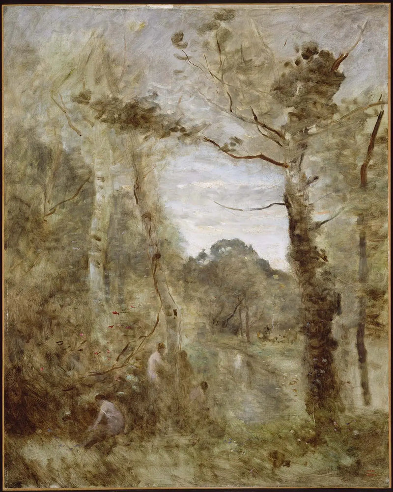 Bañistas en un claro - Jean-Baptiste Camille Corot