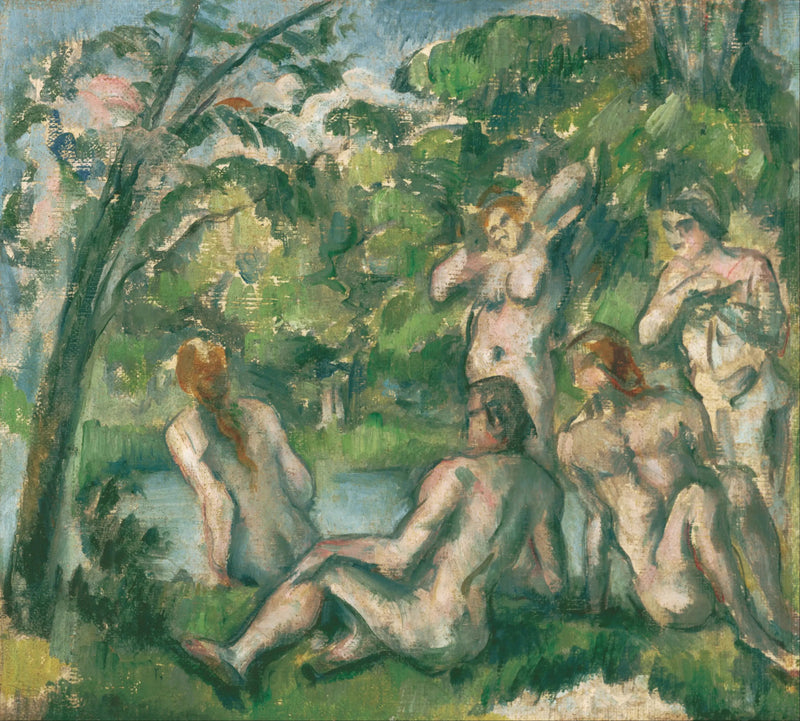 Bañistas y bañistas - Paul Cézanne