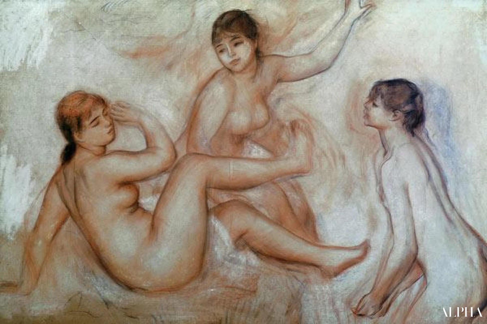 Baigneurs - Pierre-Auguste Renoir - Reproductions de tableaux et peintures haut de gamme