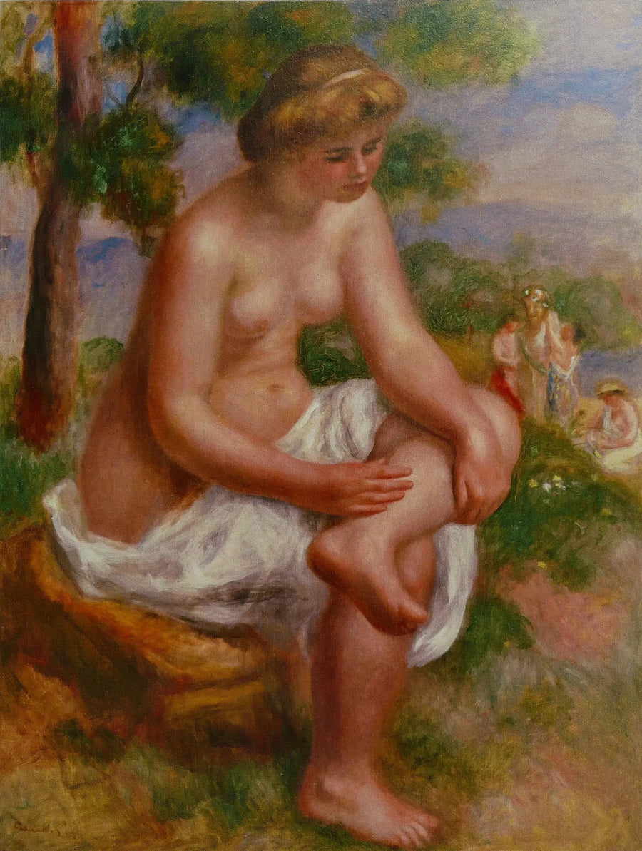 Nadadora sentada en un paisaje, llamada Eurídice - Pierre-Auguste Renoir