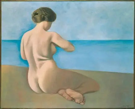 Bañista sentada de dos en la arena - Félix Vallotton