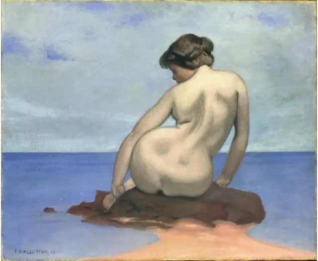 Bañista sentada en una roca - Félix Vallotton