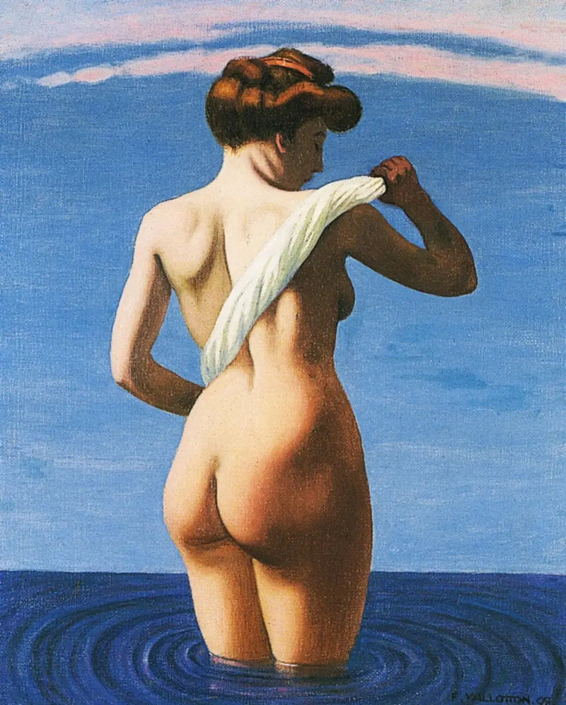 Bañista de dos s'secándose con un paño enrollado - Félix Vallotton