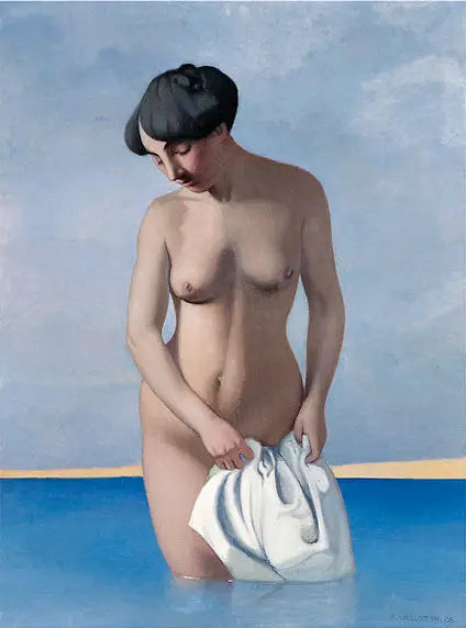 Bañista de rostro, fondo gris - Félix Vallotton