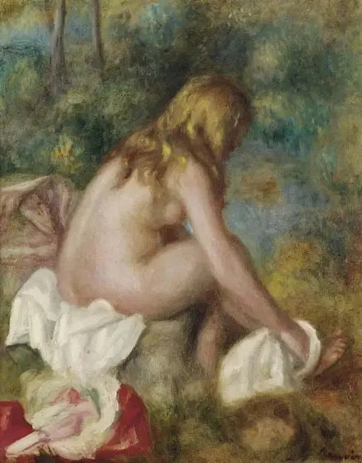 Nadadora, desnuda sentada - Pierre-Auguste Renoir