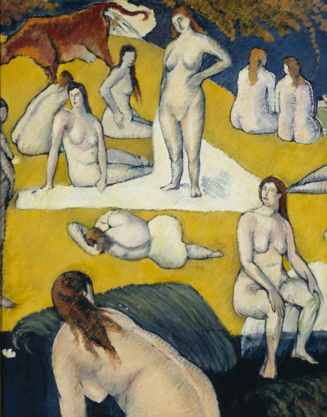 Bañistas con la vaca roja - Émile Bernard