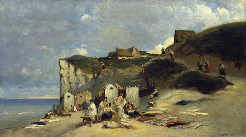 Baño de mujer en Dieppe I - Carl Spitzweg