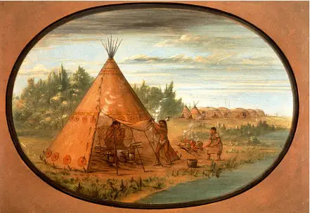 Baño de vapor - Minatarree - George Catlin
