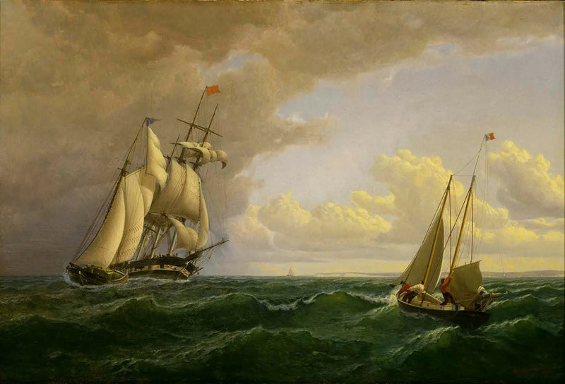 Baleinero en alta mar del viñedo - Hacia el exterior - William Bradford