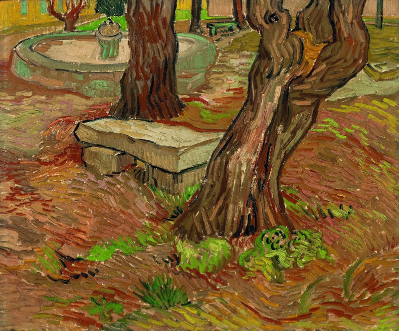 El banco de piedra en el jardín del hospital Saint-Paul - Vincent van Gogh