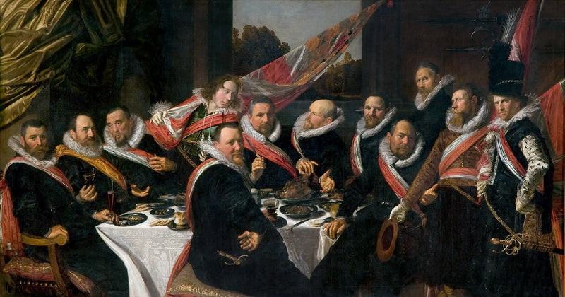 Banquete de los oficiales del cuerpo de arqueros de San Jorge, Haarlem 1616 - Frans Hals