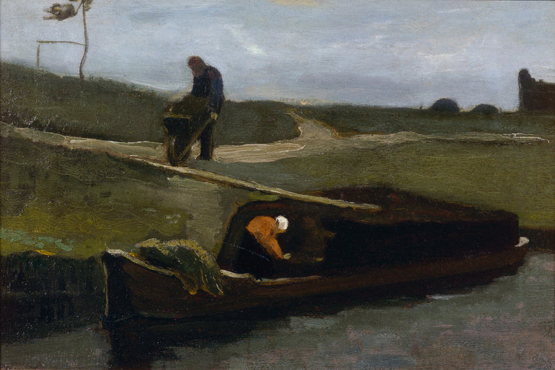 Barco de turba con dos personajes - Vincent van Gogh