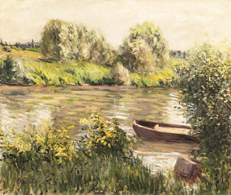 Barco cerca de la orilla, efecto de otoño - Gustave Caillebotte