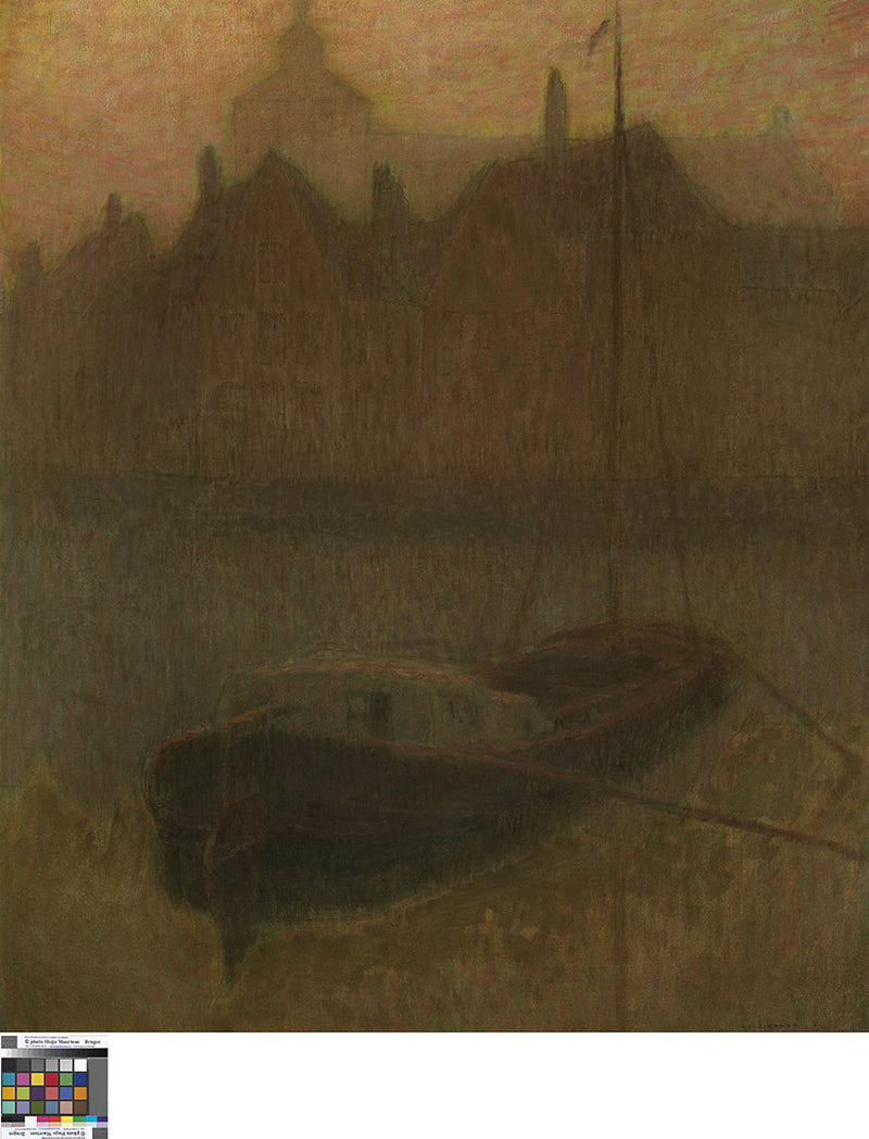 Barco en el canal (mañana) - Henri Le Sidaner