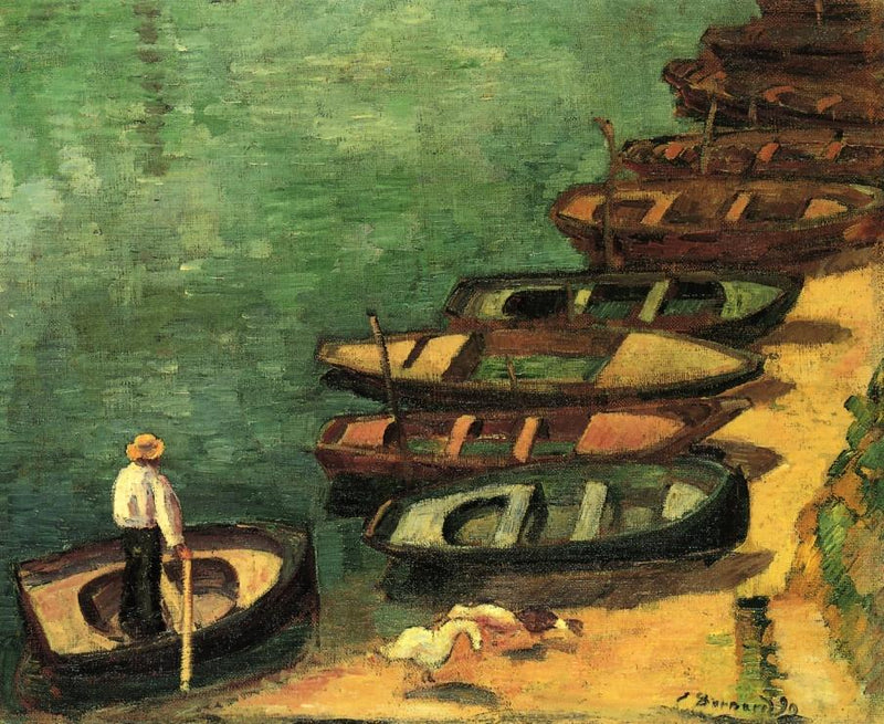 Barcas en Pont-Aven - Émile Bernard