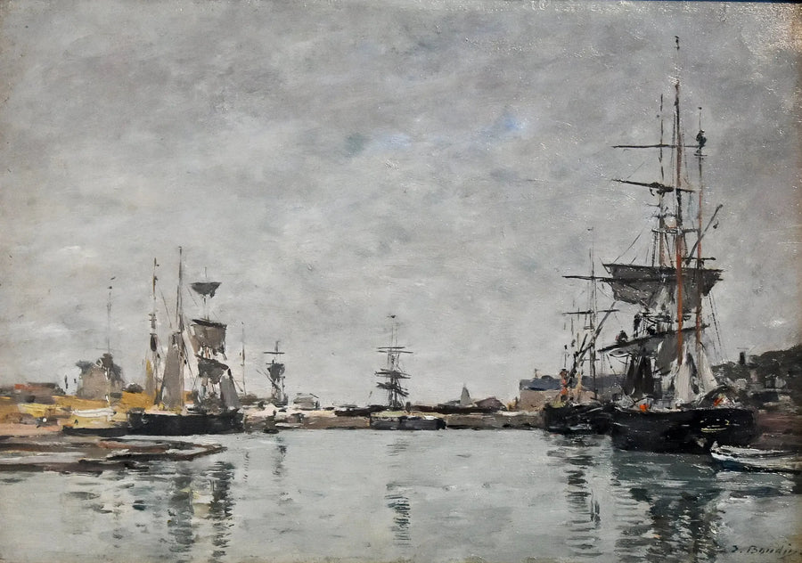 Cuenca de Deauville cielo gris - Eugène Boudin