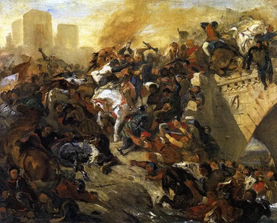 Batalla de Taillebourg ganada por san Luis - Eugène Delacroix