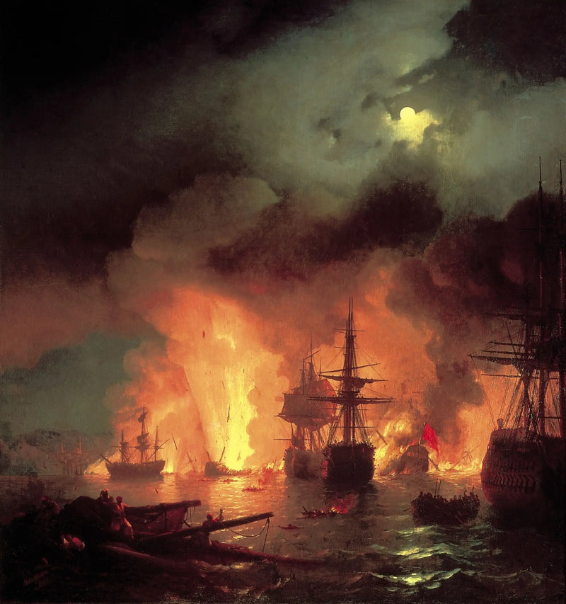 Batalla de Tchesmé - Iván Aivazovski