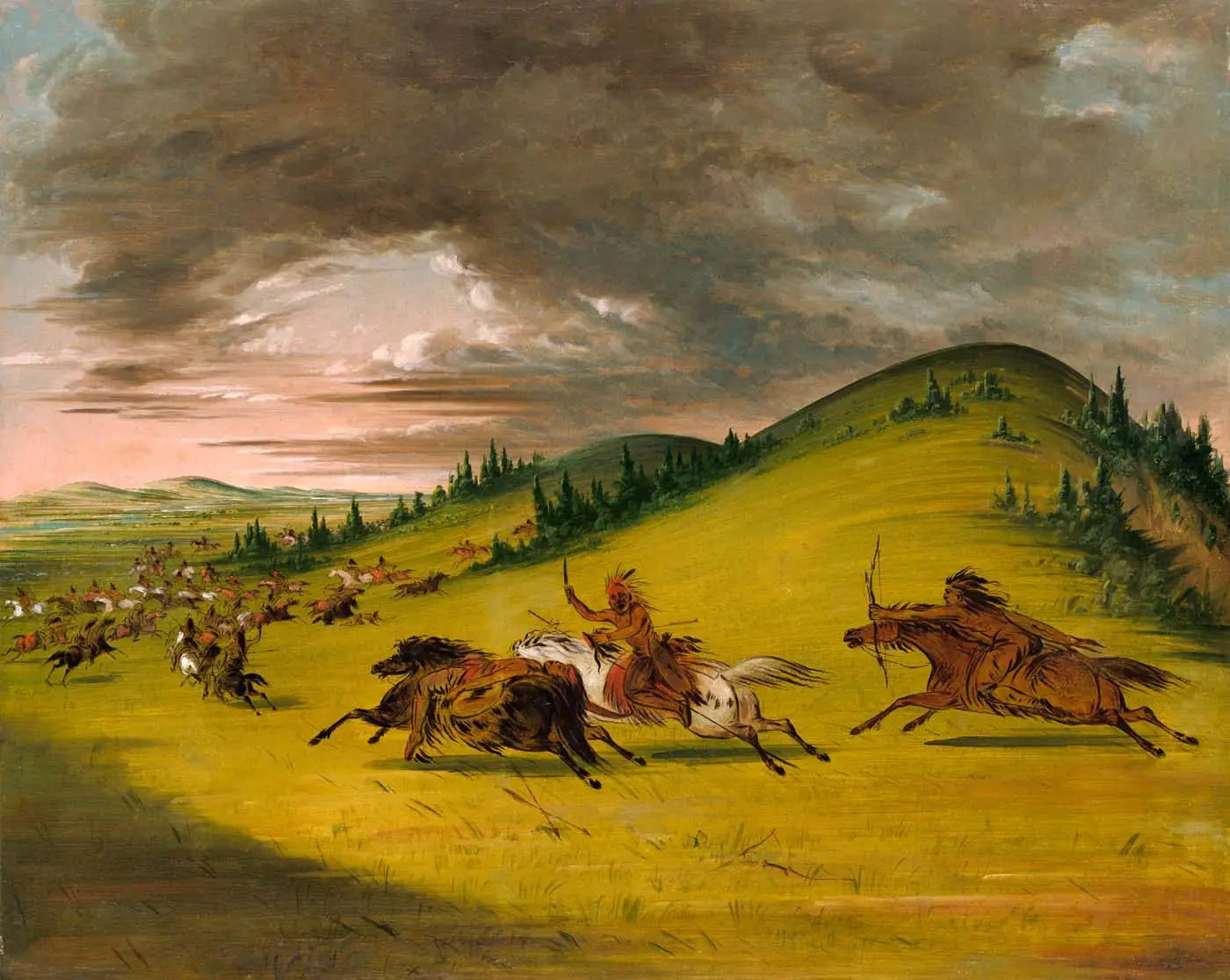 Bataille entre Sioux et Sac et Fox - George Catlin - Alpha Reproduction